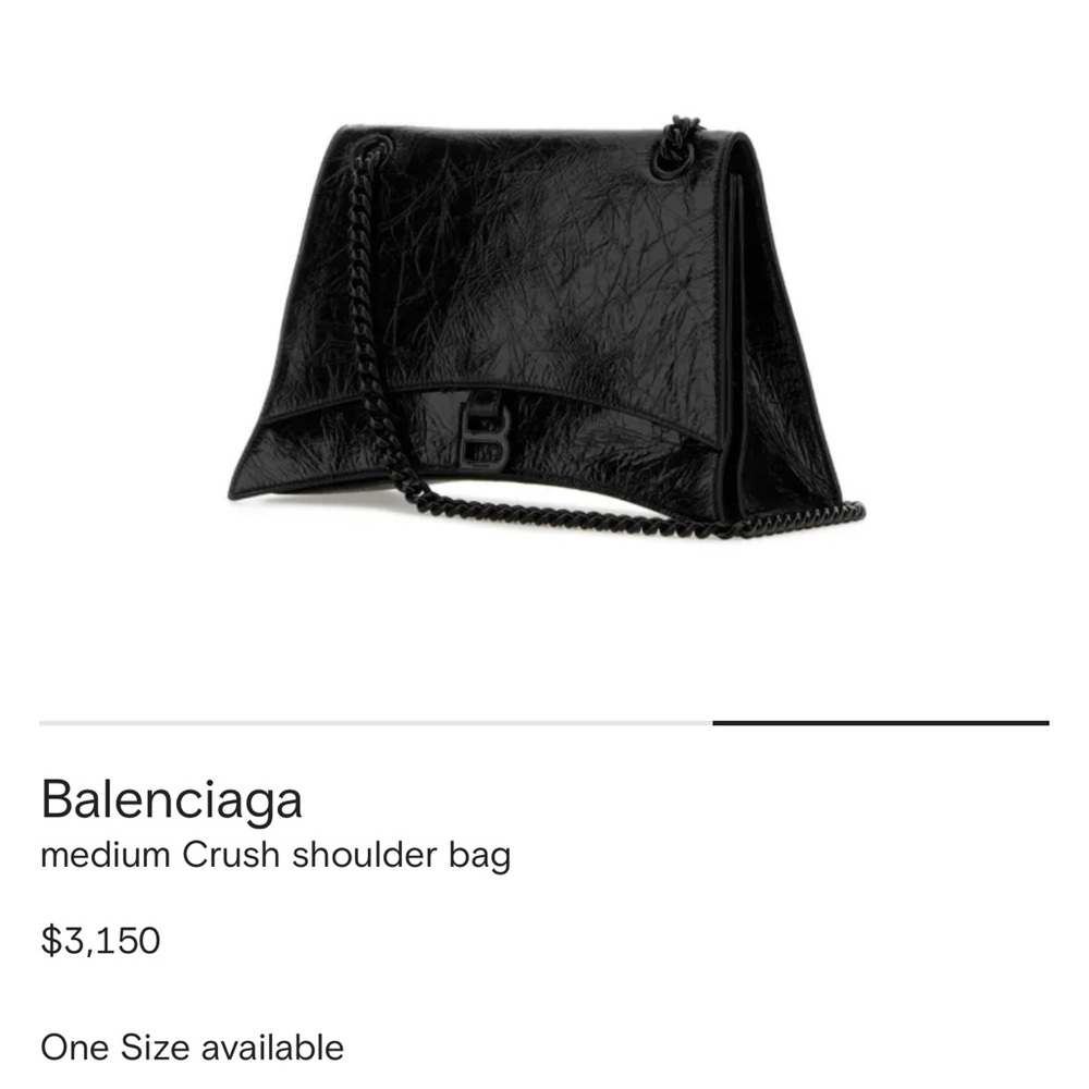 Balenciaga Black Medium Crush Shoulder Bag